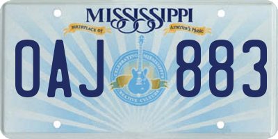 MS license plate OAJ883