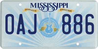 MS license plate OAJ886