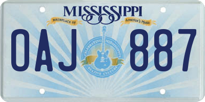 MS license plate OAJ887