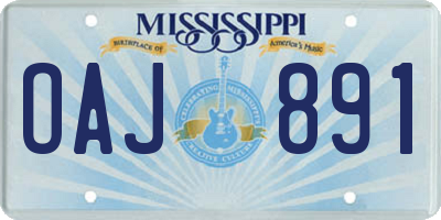 MS license plate OAJ891