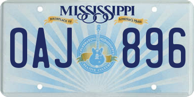 MS license plate OAJ896