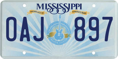 MS license plate OAJ897