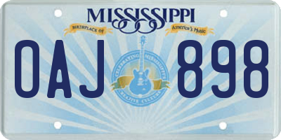 MS license plate OAJ898