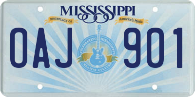MS license plate OAJ901