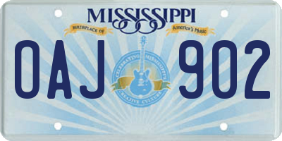MS license plate OAJ902