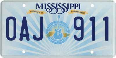 MS license plate OAJ911