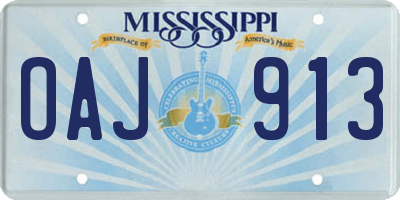 MS license plate OAJ913