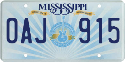 MS license plate OAJ915