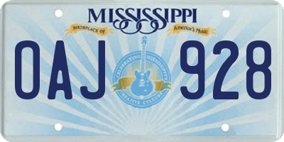 MS license plate OAJ928