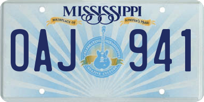 MS license plate OAJ941