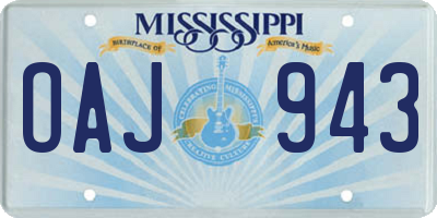 MS license plate OAJ943