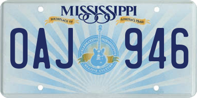 MS license plate OAJ946