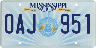 MS license plate OAJ951
