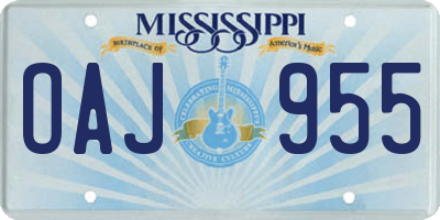 MS license plate OAJ955
