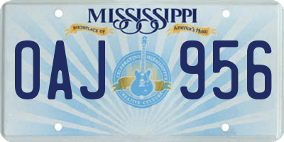 MS license plate OAJ956