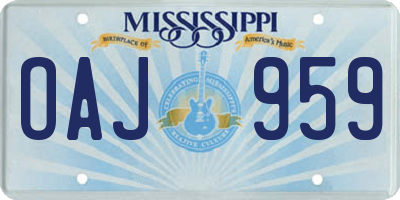 MS license plate OAJ959