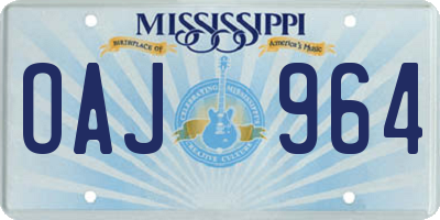 MS license plate OAJ964