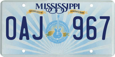 MS license plate OAJ967