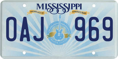 MS license plate OAJ969
