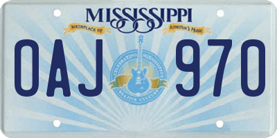 MS license plate OAJ970