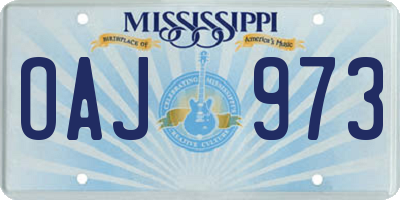 MS license plate OAJ973