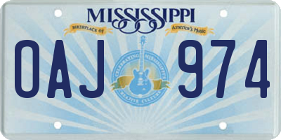 MS license plate OAJ974