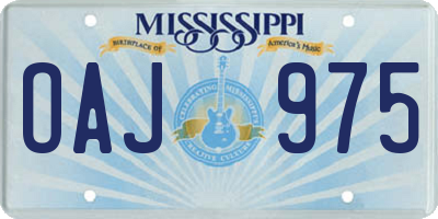 MS license plate OAJ975