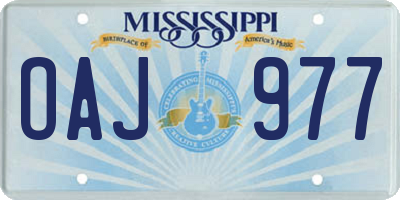 MS license plate OAJ977