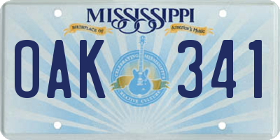 MS license plate OAK341