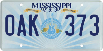 MS license plate OAK373