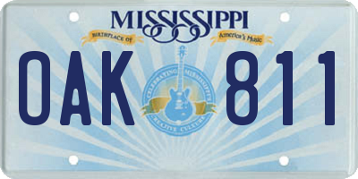 MS license plate OAK811