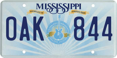 MS license plate OAK844
