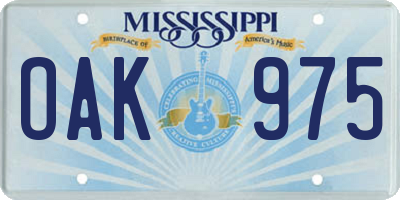 MS license plate OAK975