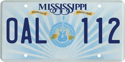 MS license plate OAL112