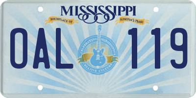 MS license plate OAL119