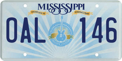 MS license plate OAL146