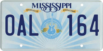 MS license plate OAL164