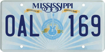MS license plate OAL169