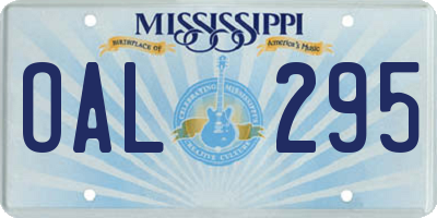 MS license plate OAL295