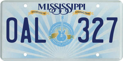 MS license plate OAL327