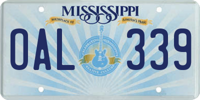 MS license plate OAL339