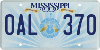 MS license plate OAL370