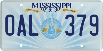 MS license plate OAL379