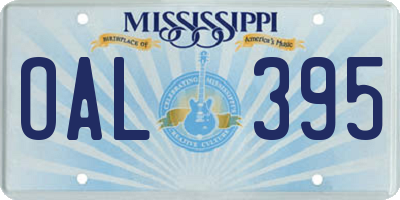 MS license plate OAL395