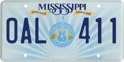 MS license plate OAL411