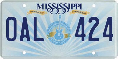 MS license plate OAL424