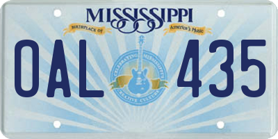MS license plate OAL435