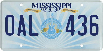 MS license plate OAL436