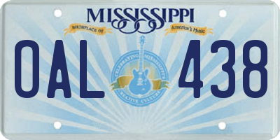 MS license plate OAL438