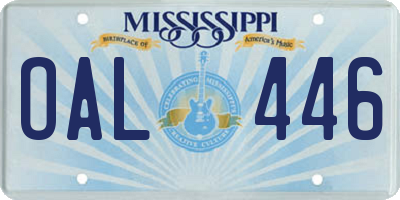 MS license plate OAL446